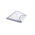 Dark Blue and White Linen Pocket Square